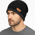 Gorro de Lã Masculino Forrado com Pelúcia para Inverno