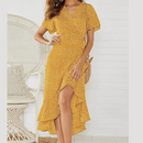 Vestido Feminino Longo de Verão Estampado com Babados