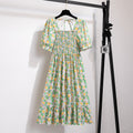Vestido Feminino Midi Plissado Florido de Verão