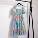 Vestido Feminino Midi Plissado Florido de Verão